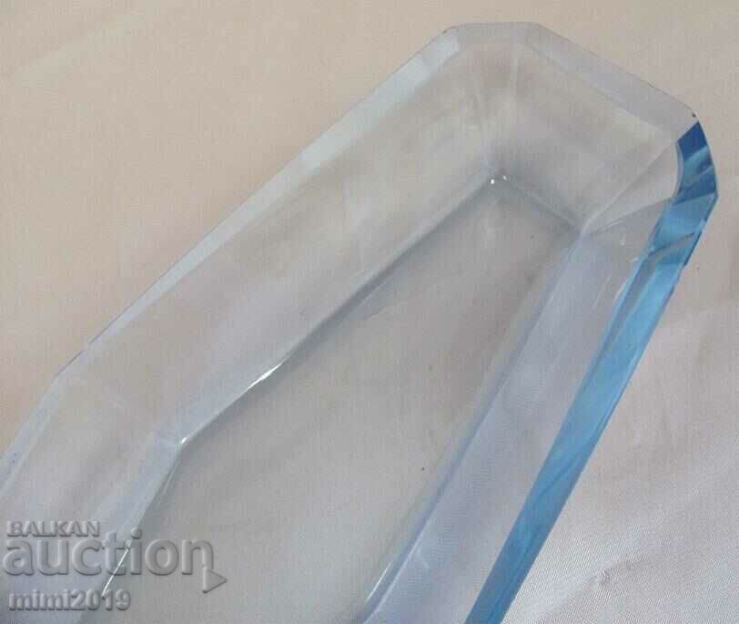 Antique Plate Crystal Blue Glass - 5 Antique Plate Crystal Blue Glass - 5