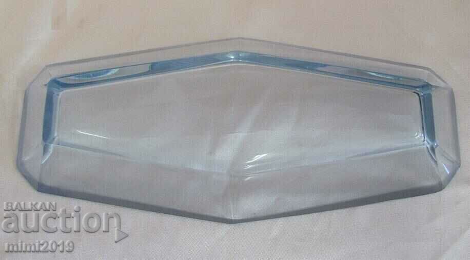 Antique Plate Crystal Blue Glass - 7 Antique Plate Crystal Blue Glass - 7