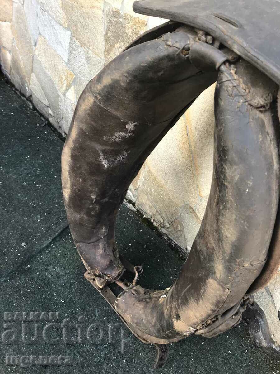 HARNESS HORSE LEATHER WOOD METAL HARNESS - 5