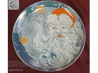 Author's Painted Plate Christmas Motif Signed