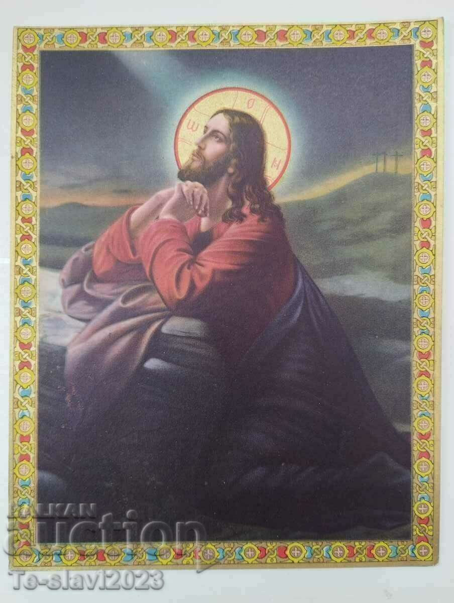 1900 Old Russian lithograph icon -