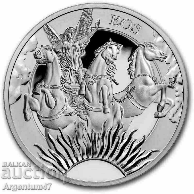 СРЕБРО 1 OZ 2023 БРИТАНИЯ - БОГИНЯТА НА ЗОРАТА ЕОС И КОНЕТЕ