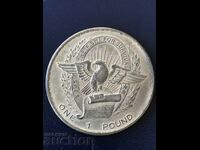 Биафра 1 паунд 1969 рядка сребърна UNC монета