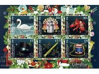 Gibraltar 2022 Small sheet "12 days of Christmas" /7-12/, clean