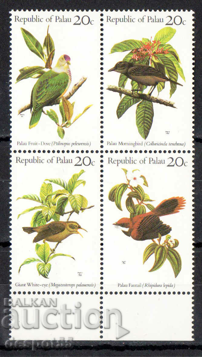 1983. Palau. Păsări. Bloc.