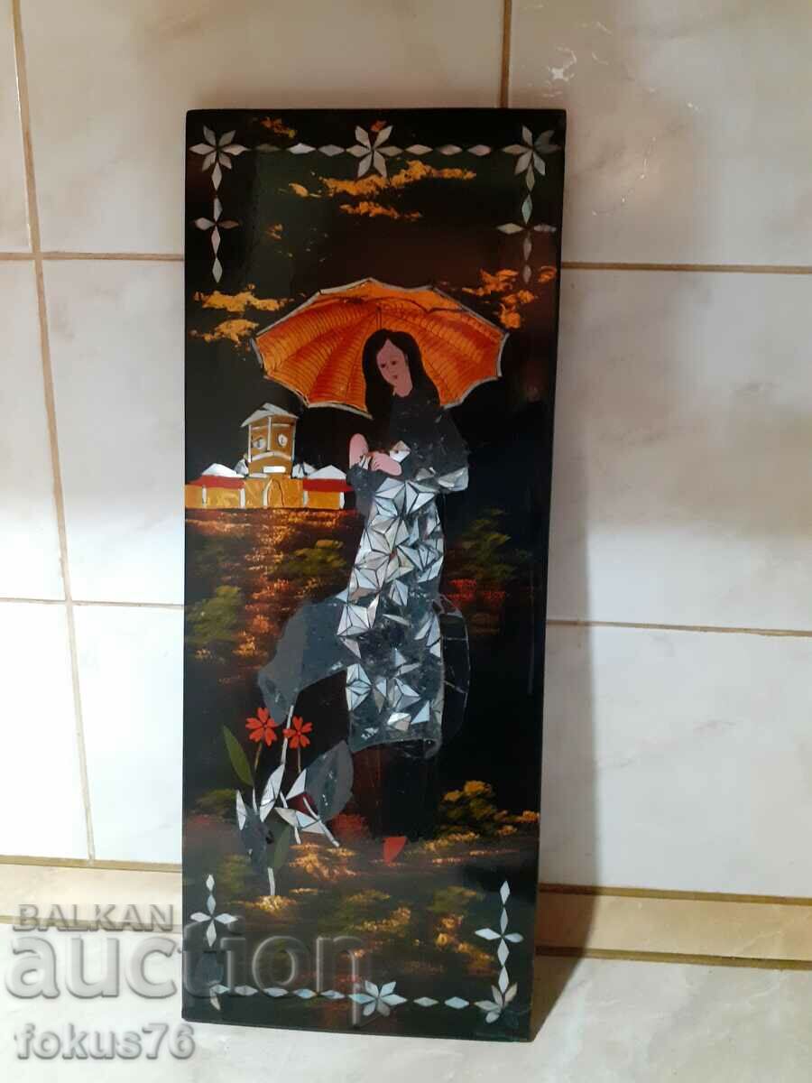 Ένας μοναδικός πίνακας ιαπωνικής λάκας με ένθετο από φίλντισι με τιμή 49.00 BGN | € 25.05 Ένας μοναδικός πίνακας ιαπωνικής λάκας με ένθετο από φίλντισι με τιμή 49.00 BGN | € 25.05