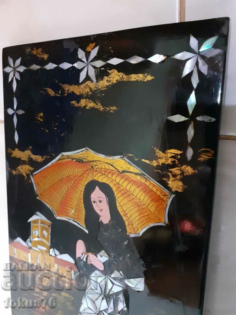 Δημοπρασία Ένας μοναδικός πίνακας ιαπωνικής λάκας με ένθετο από φίλντισι Δημοπρασία Ένας μοναδικός πίνακας ιαπωνικής λάκας με ένθετο από φίλντισι