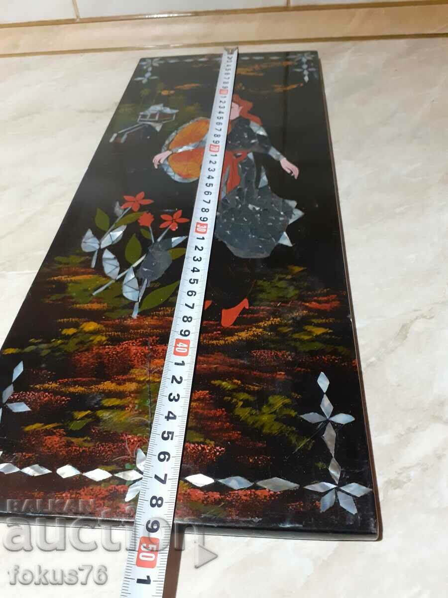 Unique Japanese lacquer panel painting with mother of pearl inlay - 6 Unique Japanese lacquer panel painting with mother of pearl inlay - 6