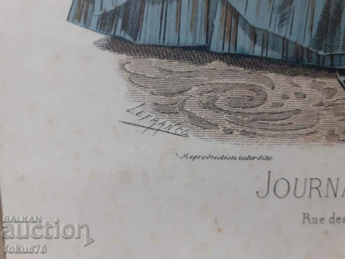 Auction Old colored antique framed engraving signed Auction Old colored antique framed engraving signed