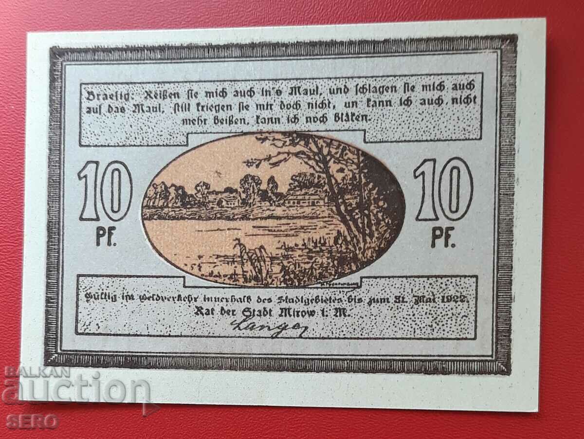 Banknote-Germany-Mecklenburg-Pomerania-Mirov-10 pf.1922