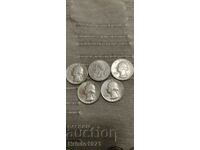 Quarter dollar: 5 cents; 1 dime