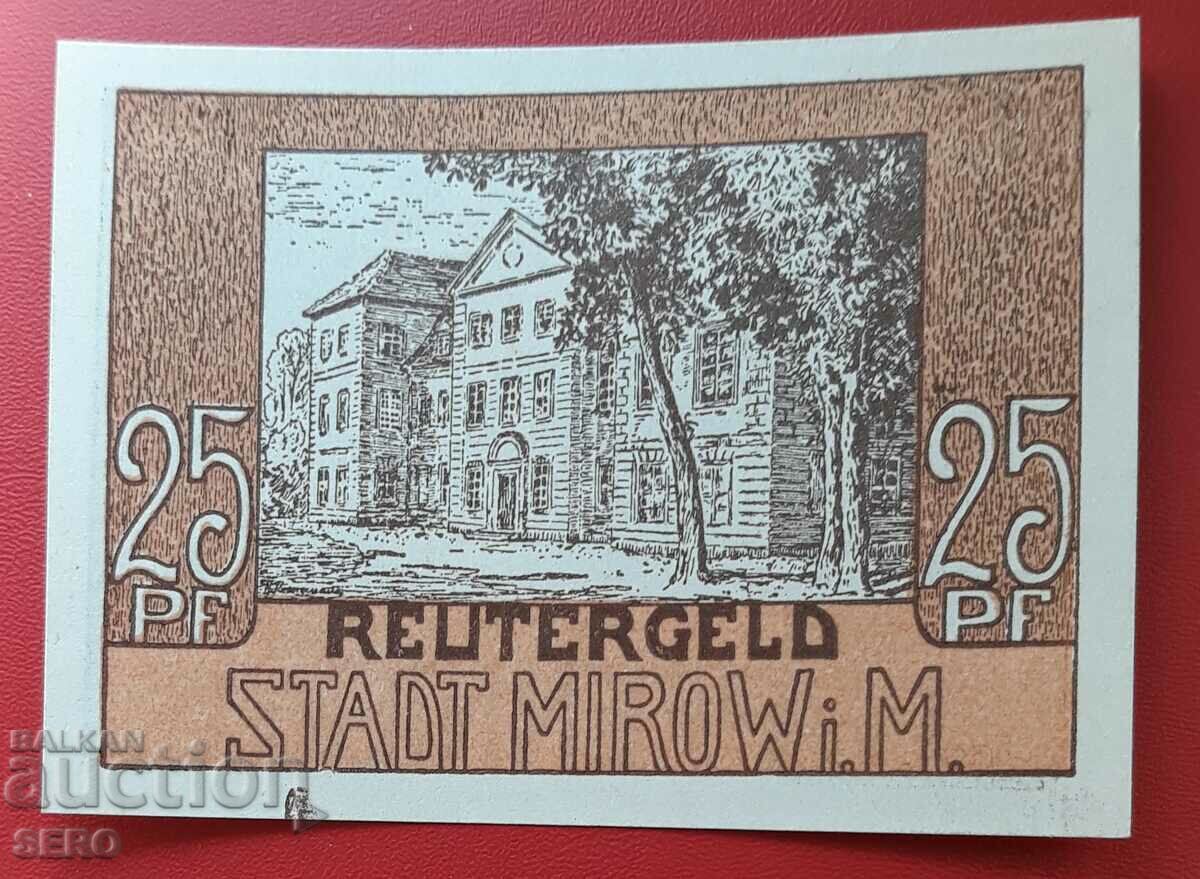 Банкнота-Германия-Мекленбург-Померания-Миров-25 пф.1922