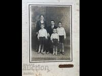 Old Romanian family photo in a wooden frame