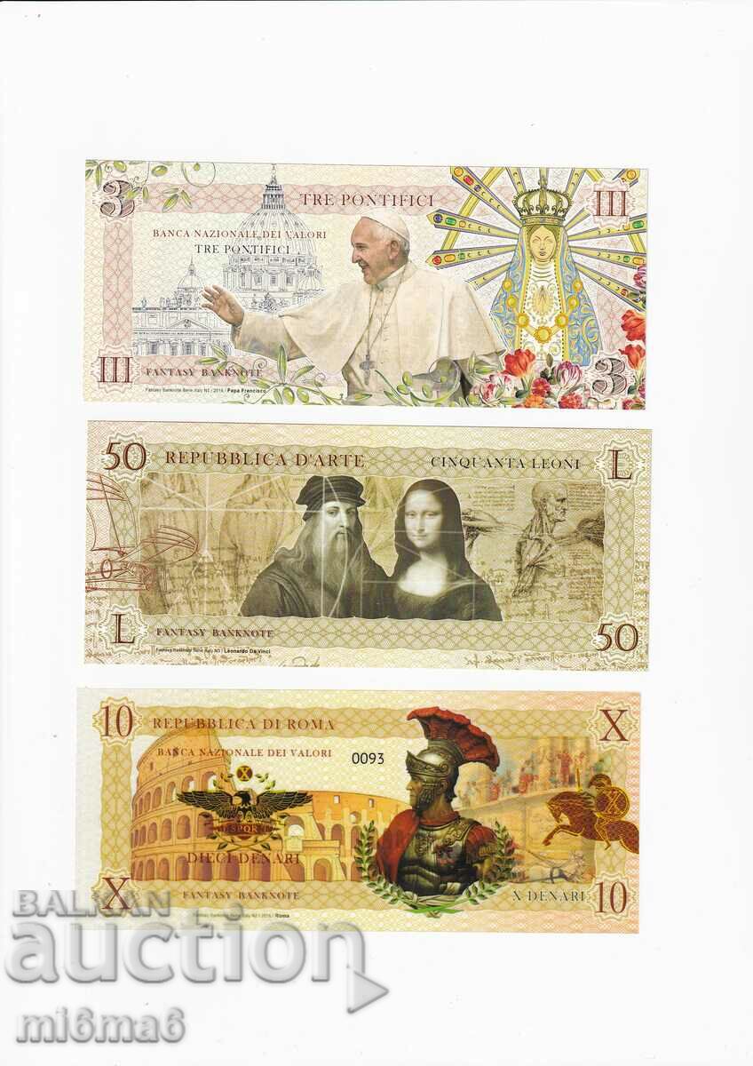 Bancnote fantezie din Italia