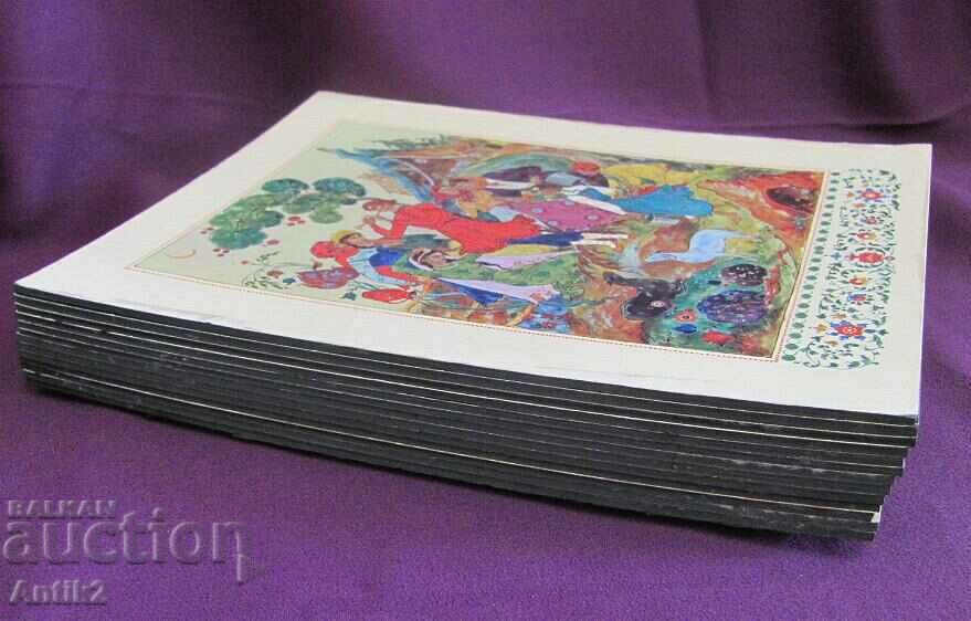 Auction Vintich Set-Paleh Color Chromolithographs 13 pcs. Auction Vintich Set-Paleh Color Chromolithographs 13 pcs.