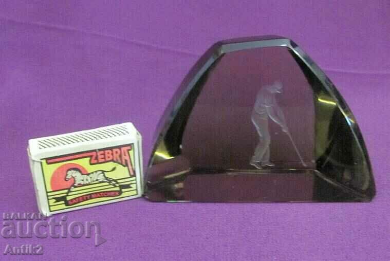 Vintich Crystal Paperweight for Desk - Golf - 6
