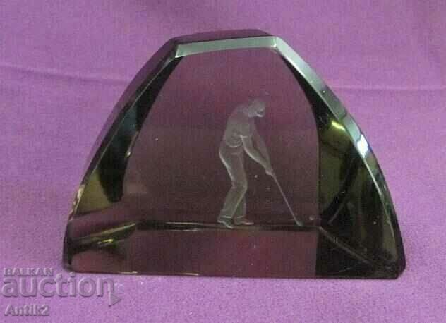 Vintich Crystal Paperweight for Desk - Golf - 7