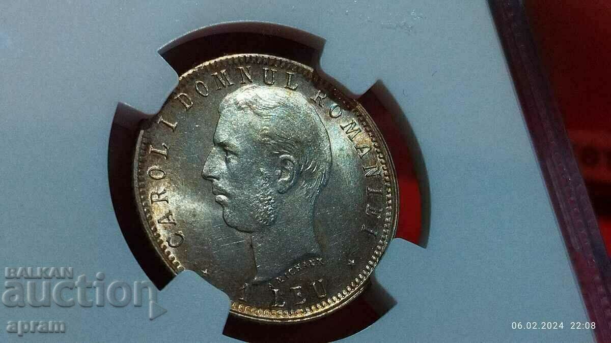Доставка на 1 лея 1906г.Румъния MS64 Доставка на 1 лея 1906г.Румъния MS64