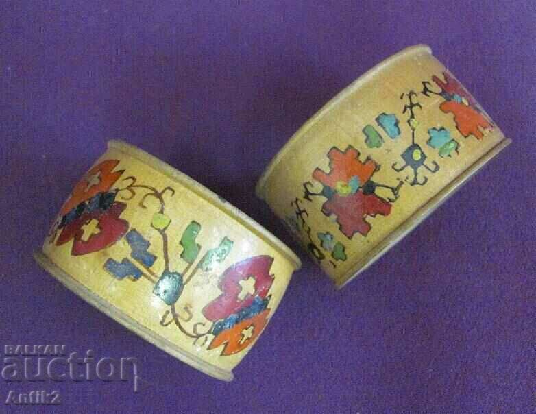 Suport pentru șervețele din lemn secolul al XIX-lea - Inele pentru șervețele 2 buc. - 5