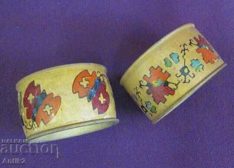 Suport pentru șervețele din lemn secolul al XIX-lea - Inele pentru șervețele 2 buc. - 6