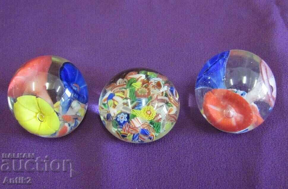 Vintich Murano Crystal Glass Paperweights for desk 3 pcs. with price 50.00 BGN | € 25.56