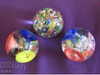 Vintich Murano Crystal Glass Paperweights for desk 3 pcs.