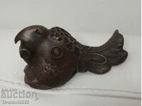 Old plastic bronze figure - Parrot