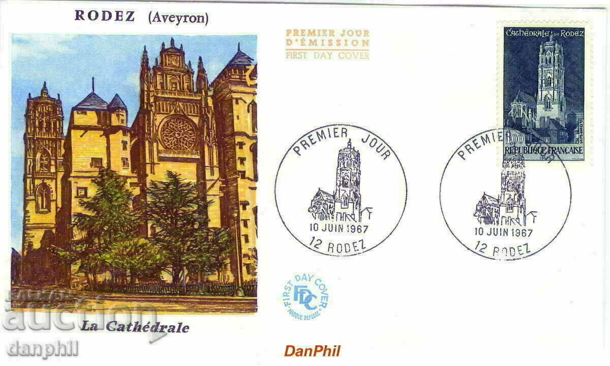 France - 1967 PPD/FDC - 10.06.1967 Rodez - The Cathedral
