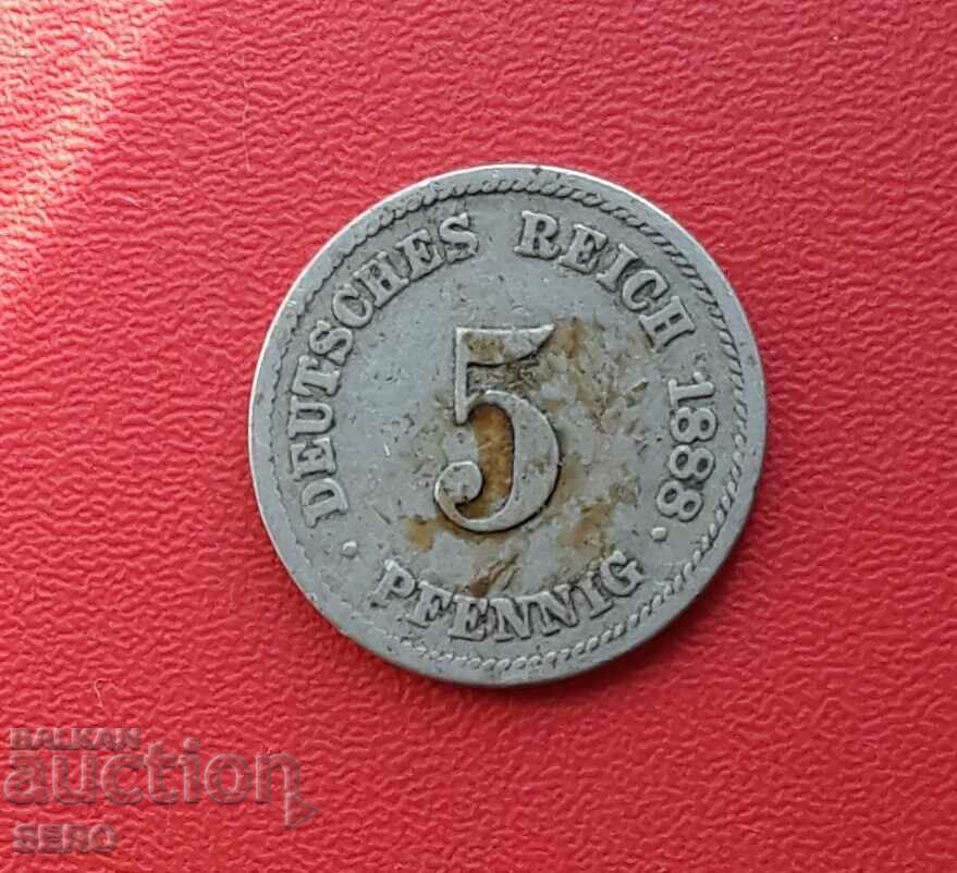 Germania-5 Pfennig 1888 J-Hamburg