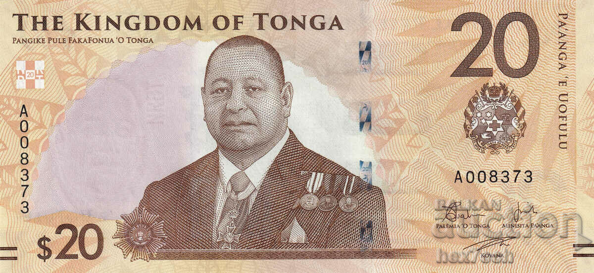 ❤️ ⭐ Tonga 2023 20 paanga UNC new ⭐ ❤️ with price 48.99 BGN | € 25.05