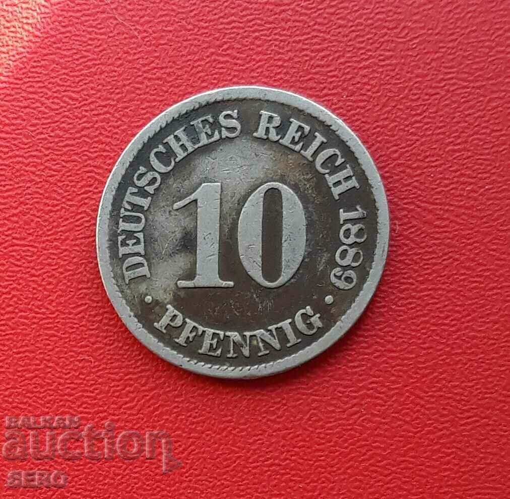 Germania-10 Pfennig 1889 A-Berlin