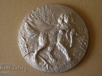 Винтидж,метално пано-ловна тематика.