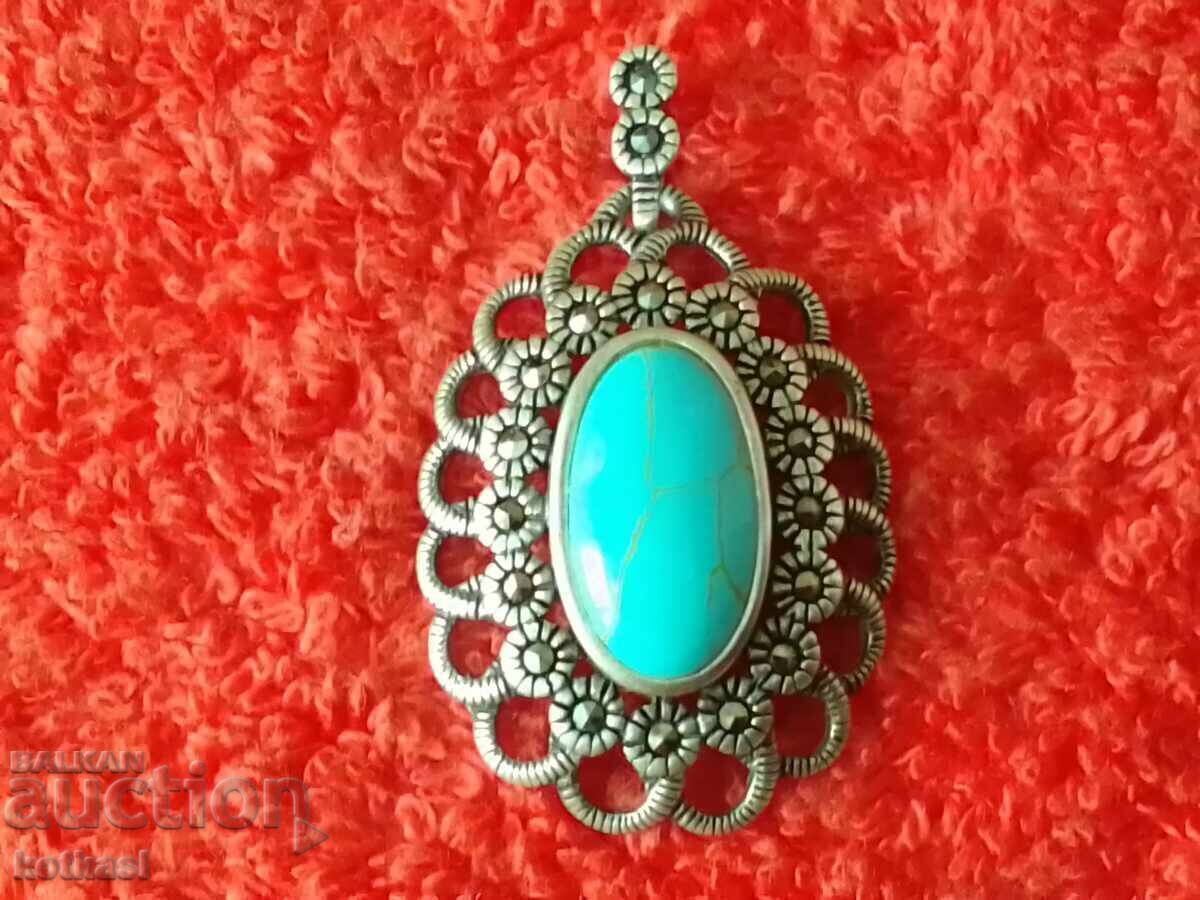 Pandantiv din argint vechi 925 marcaj cu pietre semiprețioase - 5 Pandantiv din argint vechi 925 marcaj cu pietre semiprețioase - 5