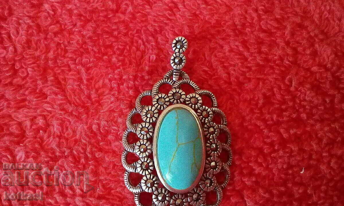 Old silver 925 pendant semi-precious stones markings - 6 Old silver 925 pendant semi-precious stones markings - 6