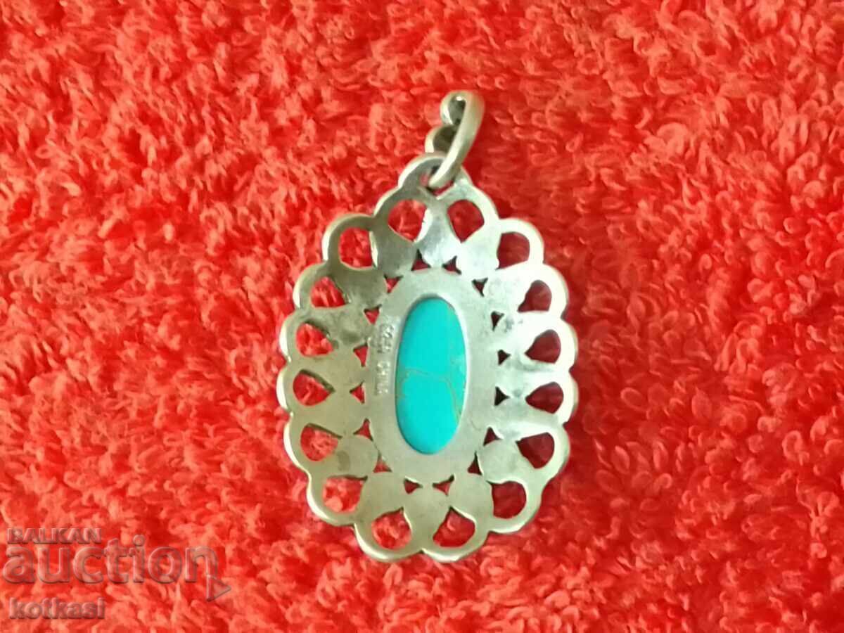 Pandantiv din argint vechi 925 marcaj cu pietre semiprețioase - 6 Pandantiv din argint vechi 925 marcaj cu pietre semiprețioase - 6