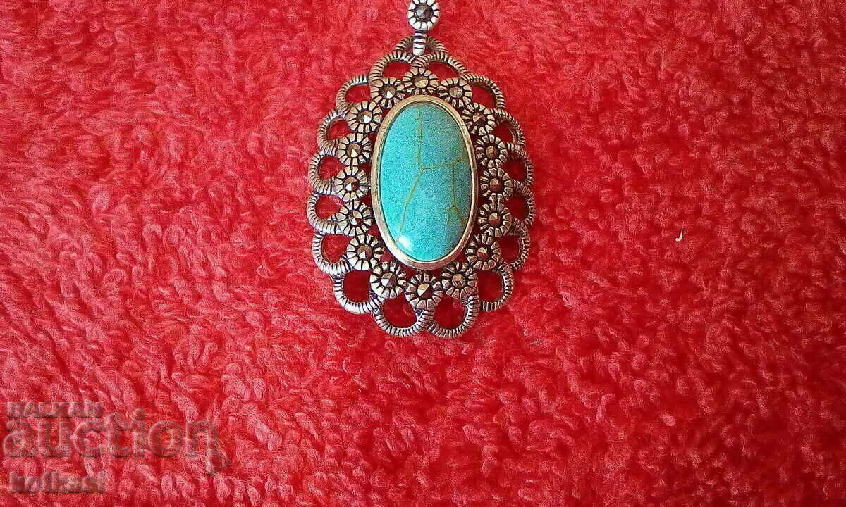 Old silver 925 pendant semi-precious stones markings - 7 Old silver 925 pendant semi-precious stones markings - 7