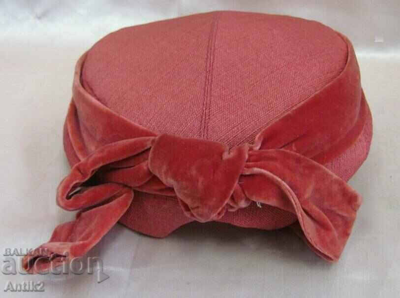 Pălărie antică de catifea pentru femei din anii 50 - 5