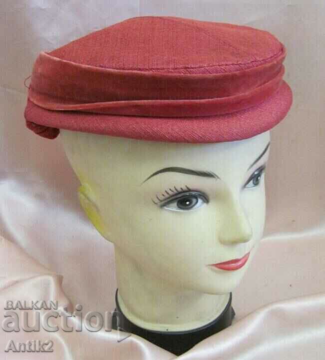 50's Antique Ladies Velvet Hat