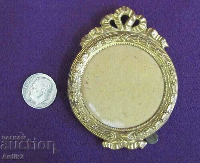 19th Century Antique Small Bronze Picture Frame - 6