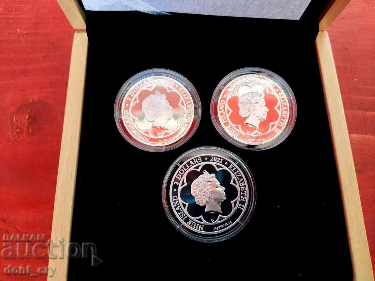 Auction 3x1 Oz Saint Anne of the Czech Republic 2021 Silver Auction 3x1 Oz Saint Anne of the Czech Republic 2021 Silver