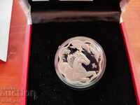 Сребро 15 Долара Годината на Коня 2014 Лунар Лотус Канада