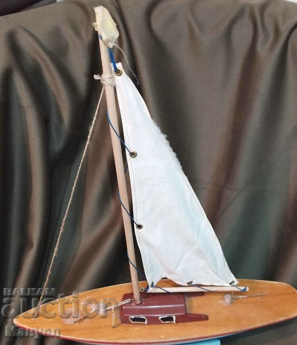 Old model of a yacht, a sailboat. - 5 Old model of a yacht, a sailboat. - 5