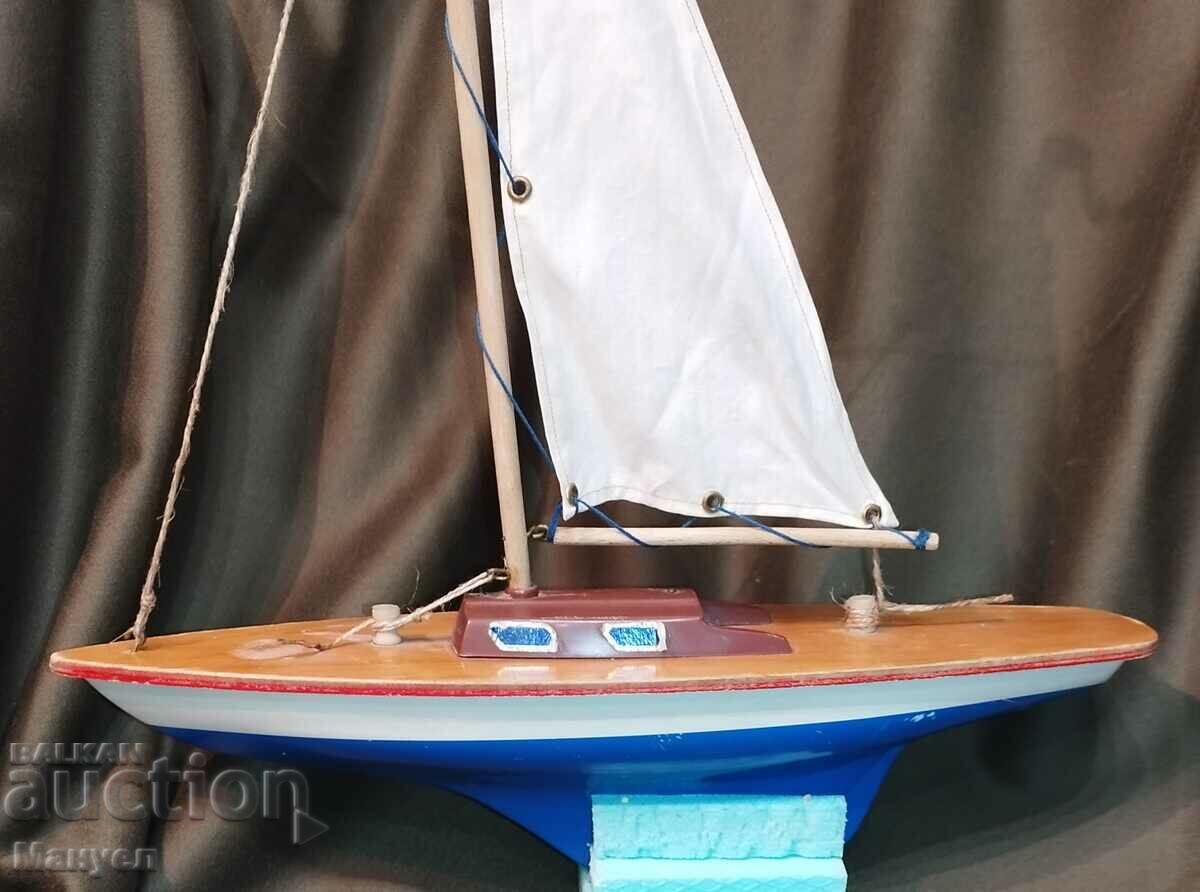 Old model of a yacht, a sailboat. - 6 Old model of a yacht, a sailboat. - 6
