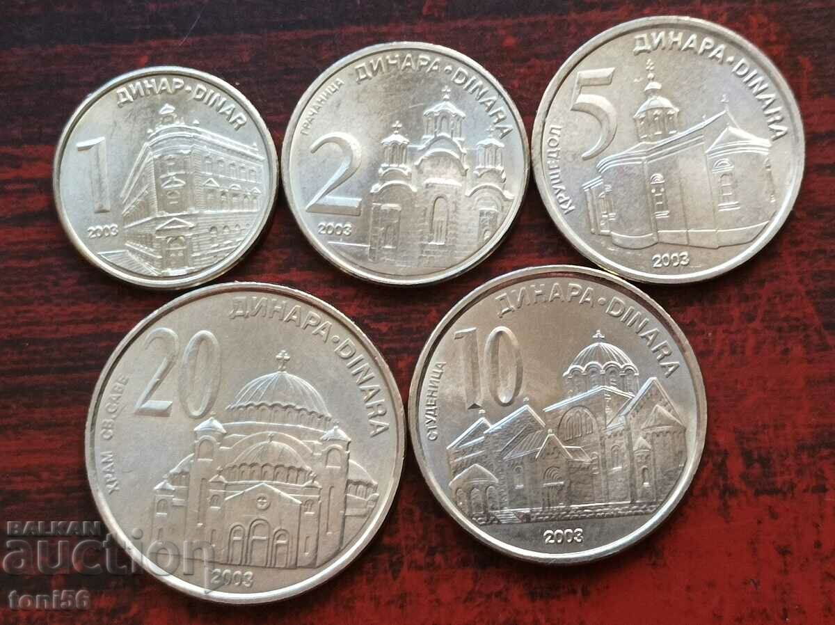Setul de monede de schimb Serbia 2003 UNC