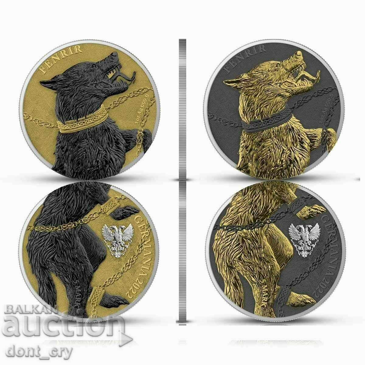Monetă de argint 2x1 oz Fenrir Beasts of Germania 2022