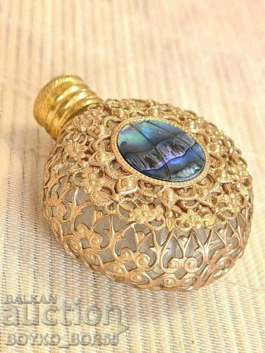 Delivery of Antique Perfume Bottle with Gold Filigree Hardware Delivery of Antique Perfume Bottle with Gold Filigree Hardware