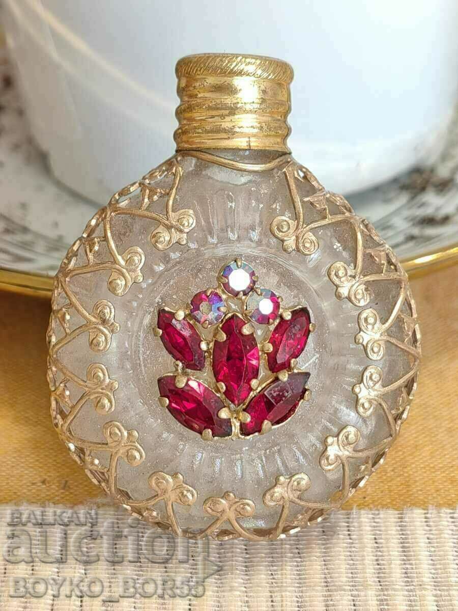 Antique Perfume Bottle with Gold Filigree Hardware - 5 Antique Perfume Bottle with Gold Filigree Hardware - 5