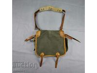 Стара брезентова чанта за през рамо с кожа Славия  #5468
