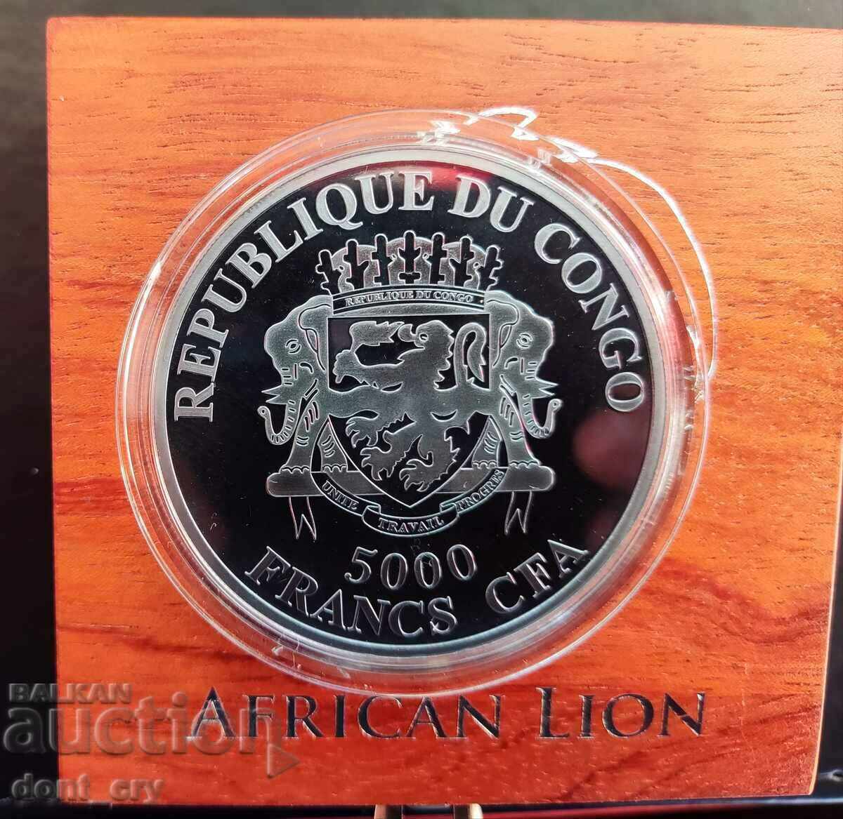 Silver 4 oz African Lion 2013 Congo with price 700.00 BGN | € 357.90 Silver 4 oz African Lion 2013 Congo with price 700.00 BGN | € 357.90