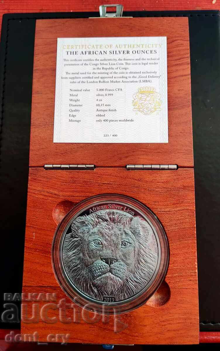 Delivery of Silver 4 oz African Lion 2013 Congo Delivery of Silver 4 oz African Lion 2013 Congo